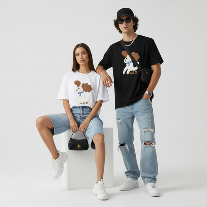 422 Puppy Graphic Tee Cute Dog Lover Gift T7052