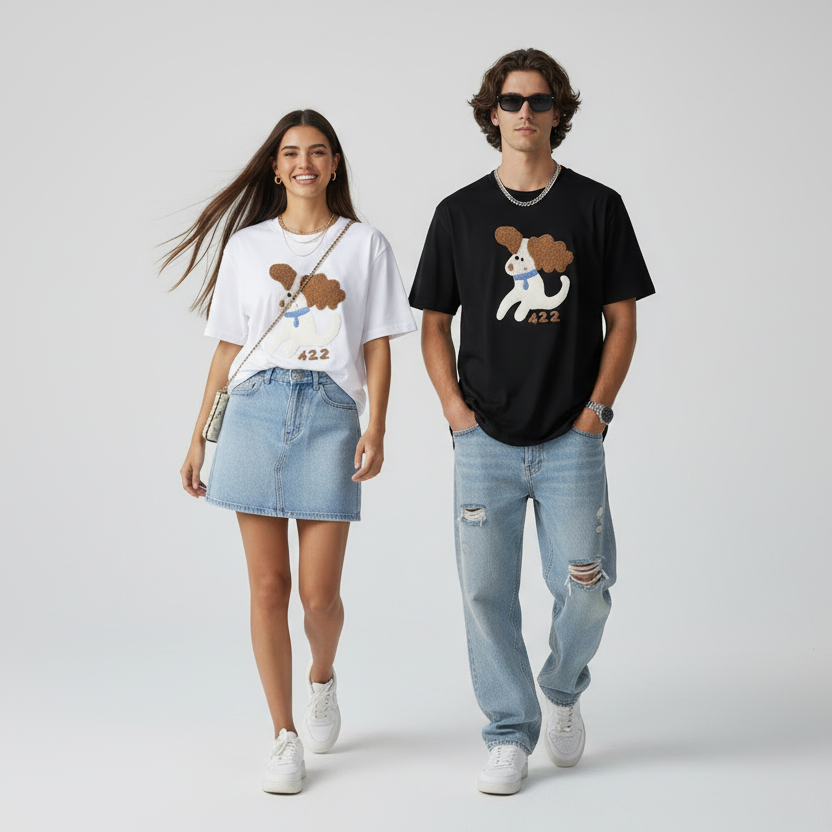 422 Puppy Graphic Tee Cute Dog Lover Gift T7052