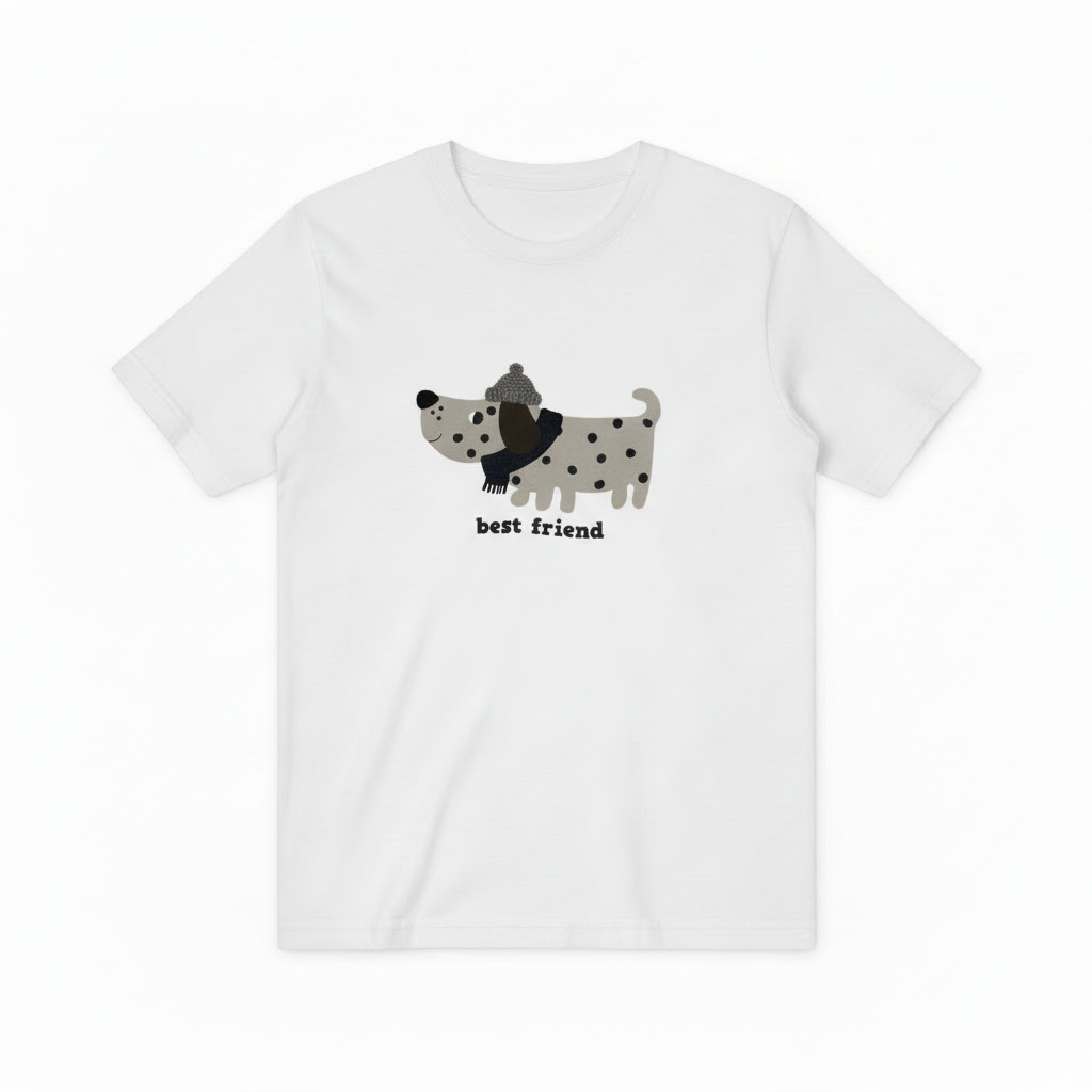 Best Friend Spotty Dog Graphic Tee Cute Dog Lover Gift T7062