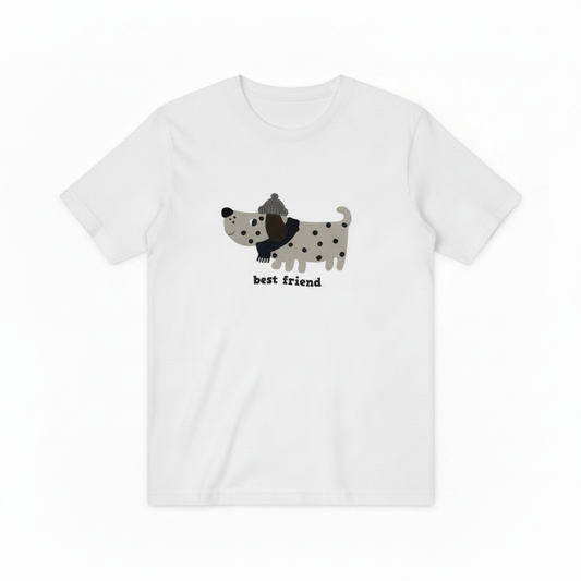 Best Friend Spotty Dog Graphic Tee Cute Dog Lover Gift T7062