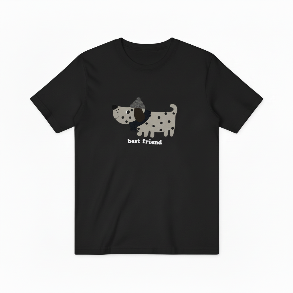 Best Friend Spotty Dog Graphic Tee Cute Dog Lover Gift T7062