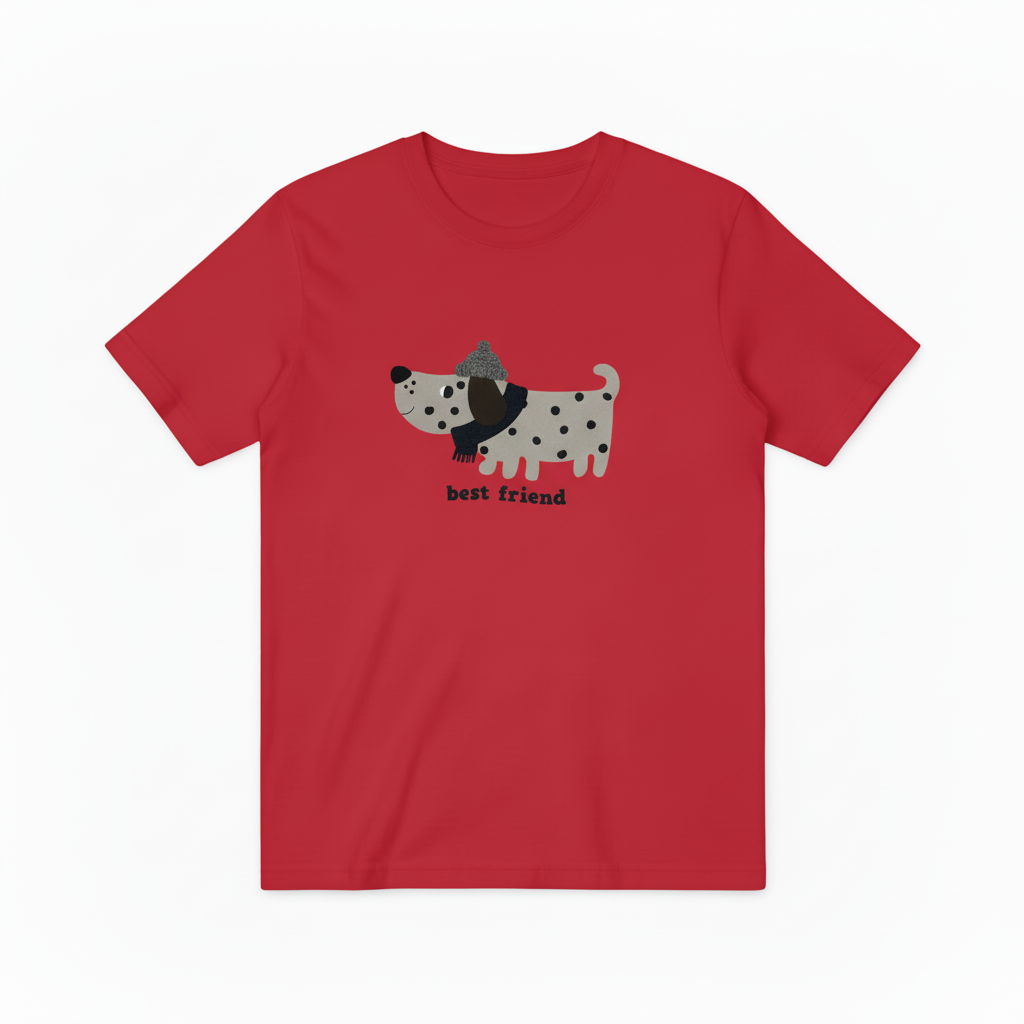 Best Friend Spotty Dog Graphic Tee Cute Dog Lover Gift T7062