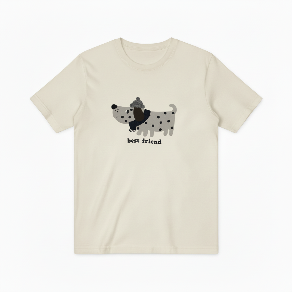 Best Friend Spotty Dog Graphic Tee Cute Dog Lover Gift T7062