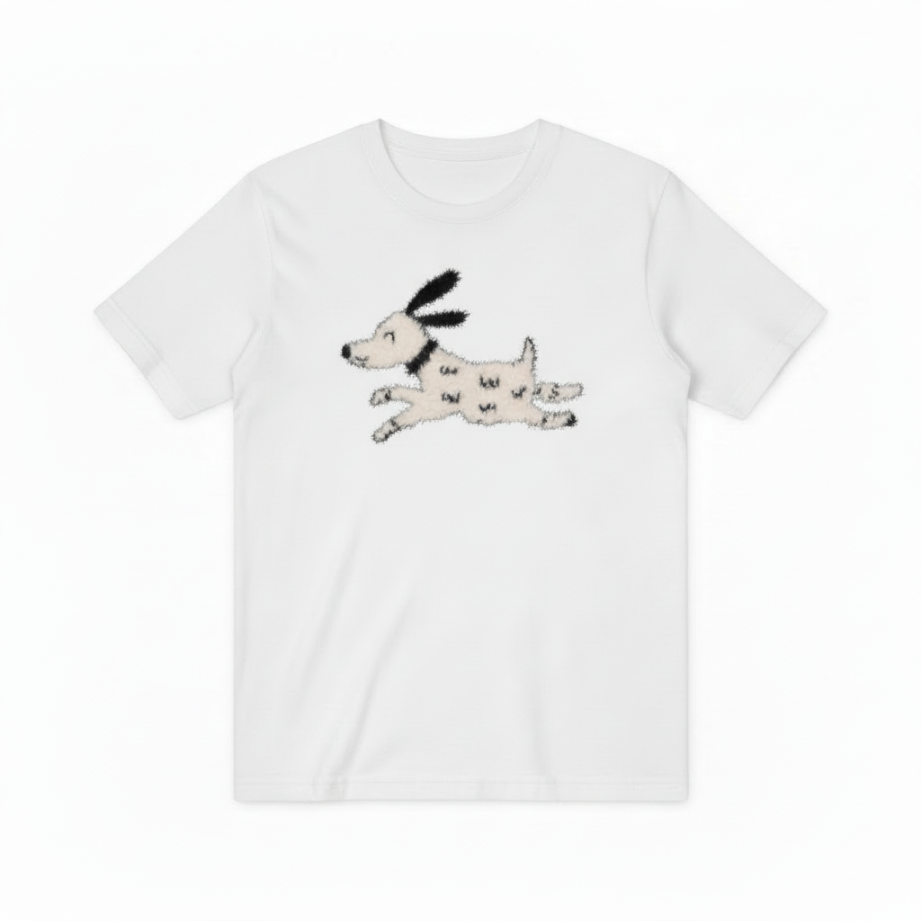 Running Spotty Dog Graphic Sweater Cute Dog Lover Gift T7069