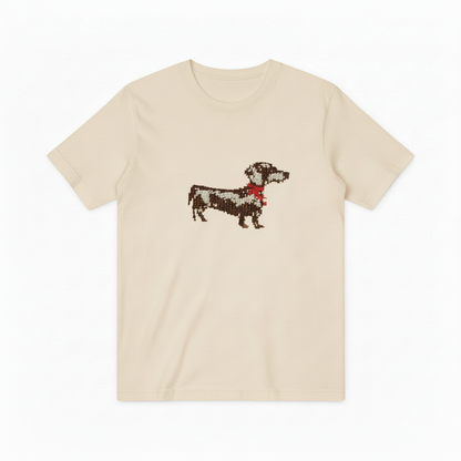 Dachshund Red Scarf Pixel Graphic Tee T7078