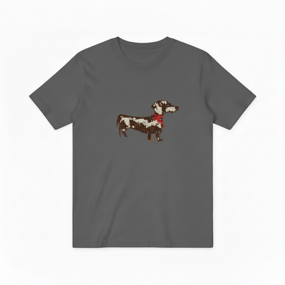 Dachshund Red Scarf Pixel Graphic Tee T7078