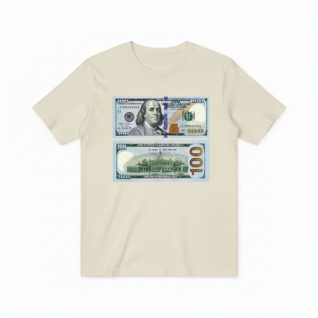 100 Dollar Bill Design - Beige