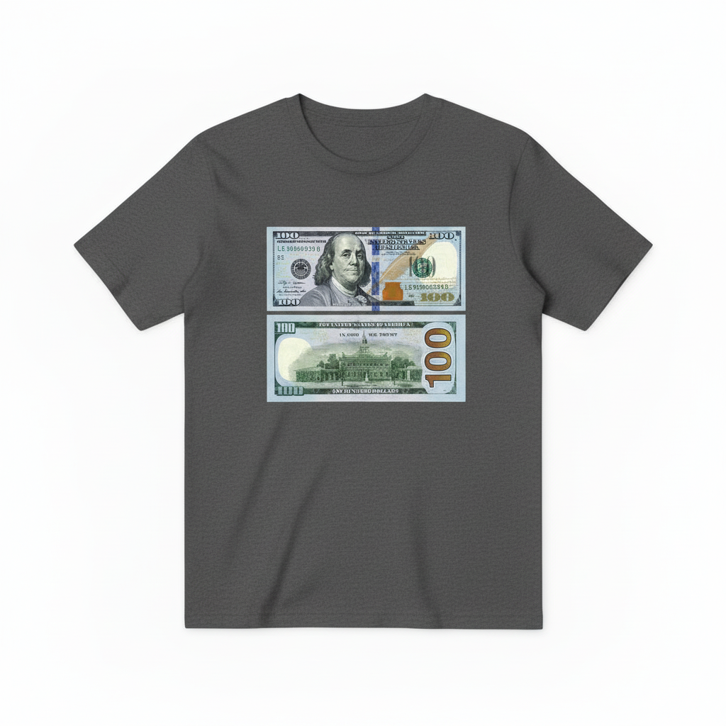 100 Dollar Bill Design - Dark Gray