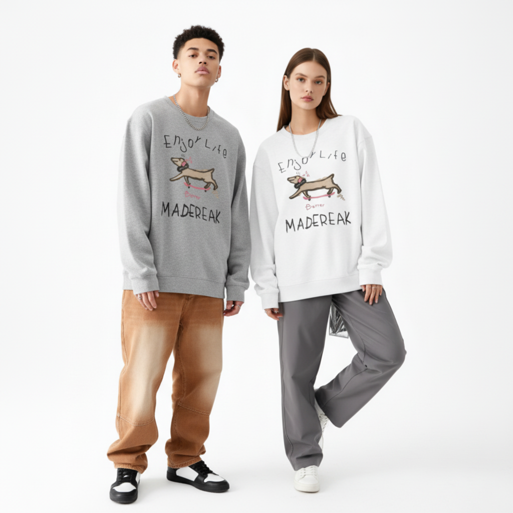 Skateboard Dog Enjoy Life Graphic Pet Crewneck C1041
