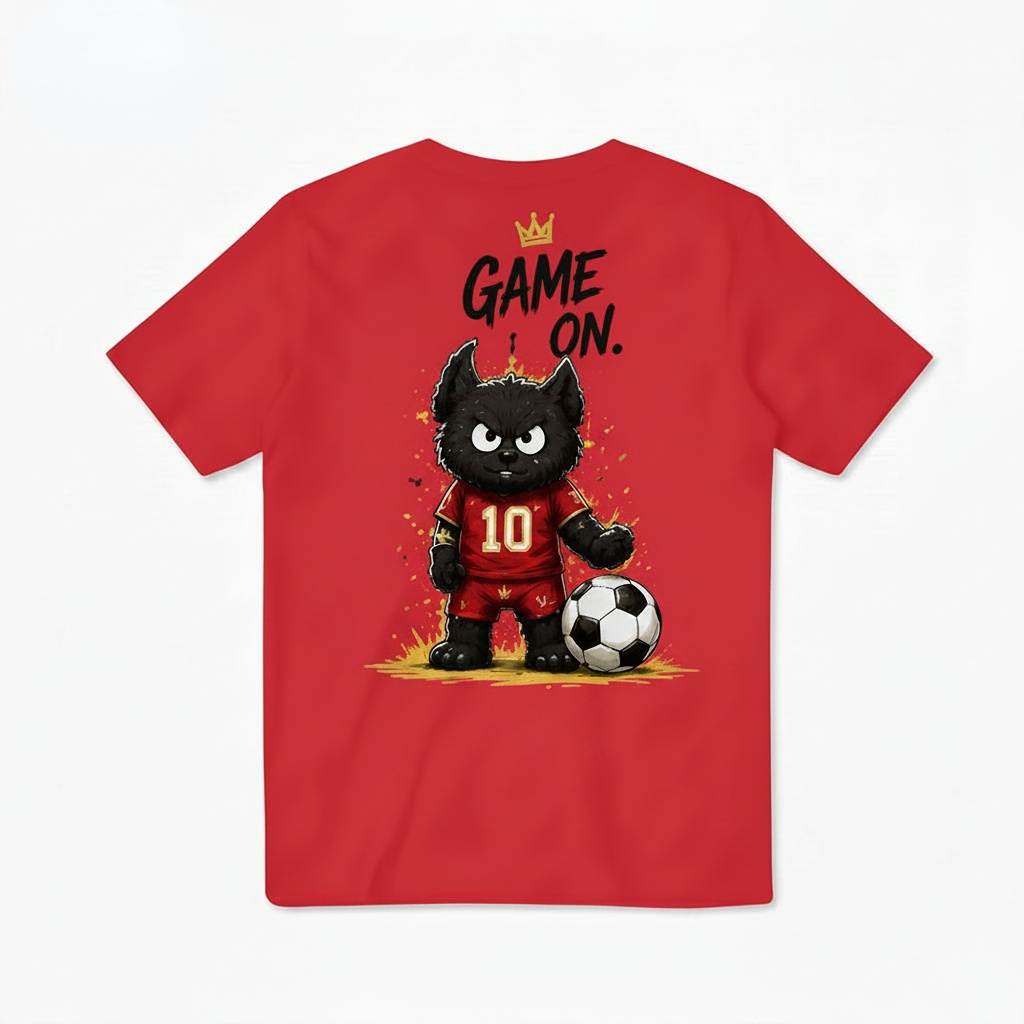 Game On King Cat Soccer Graphic Tee