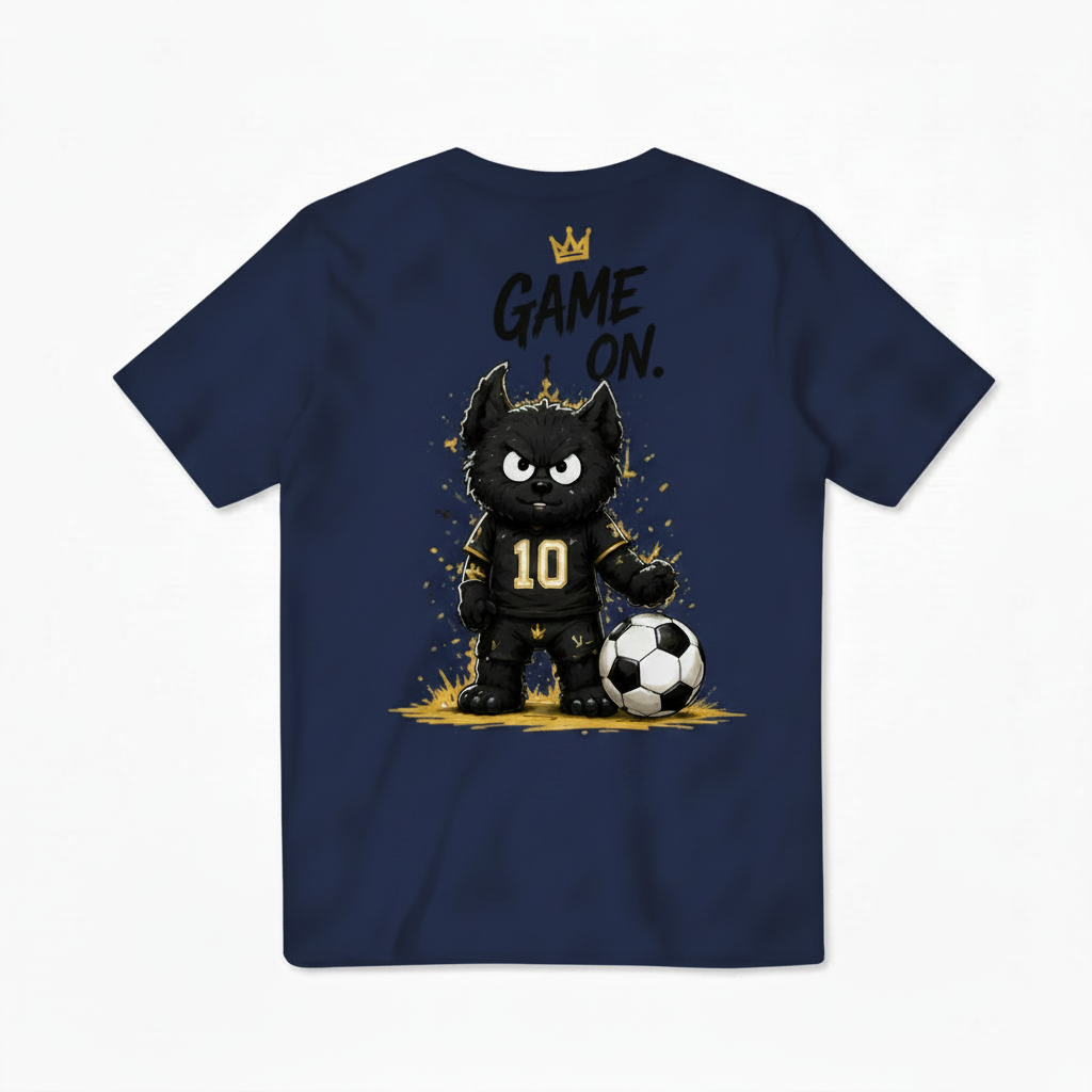 Game On King Cat Soccer Graphic Tee