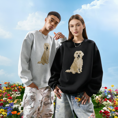 Cute Golden Doodle Sitting Graphic Crewneck C1043