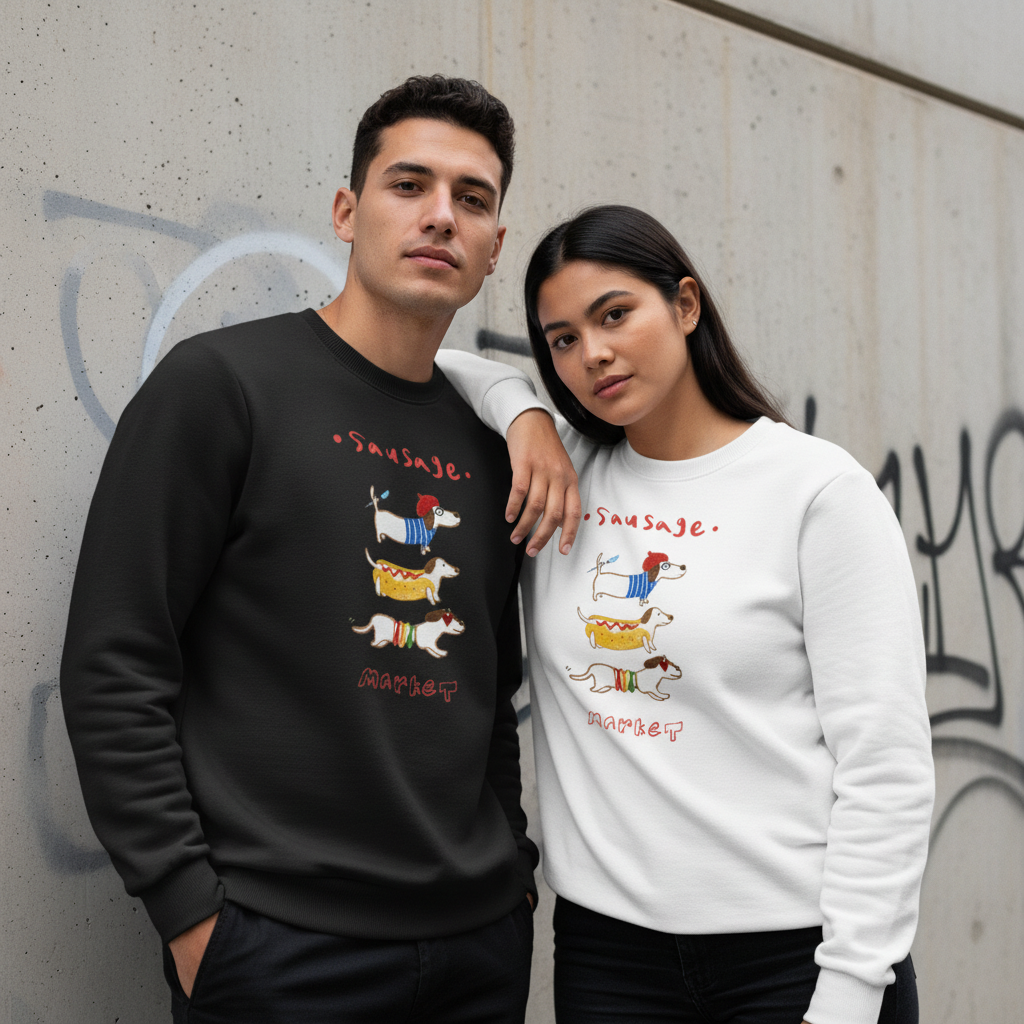 Funny Sausage Market Wiener Dog Lover Crewneck C1012