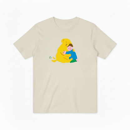 Heartwarming Dog and Kid Hug T-Shirt for Pet Lovers T6001
