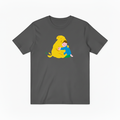 Heartwarming Dog and Kid Hug T-Shirt for Pet Lovers T6001
