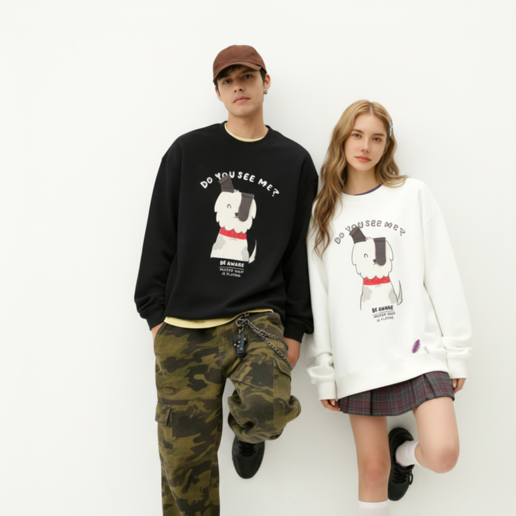 Mister Vibe Playing Cute Dog Lover Gift Crewneck C1046