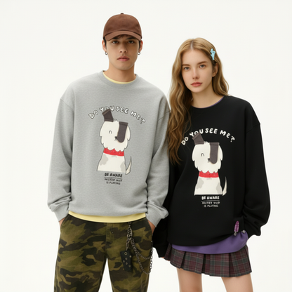 Mister Vibe Playing Cute Dog Lover Gift Crewneck C1046