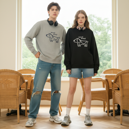 Woof Woof Dog Graphic Lover Crewneck C1047