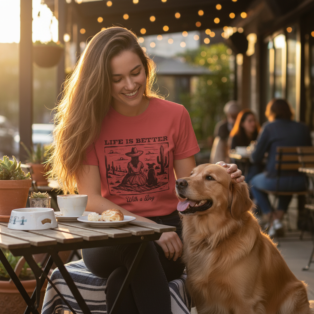 Life Better With Dog Graphic T-shirt T2021