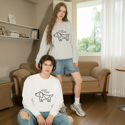 Woof Woof Dog Graphic Lover Crewneck C1047