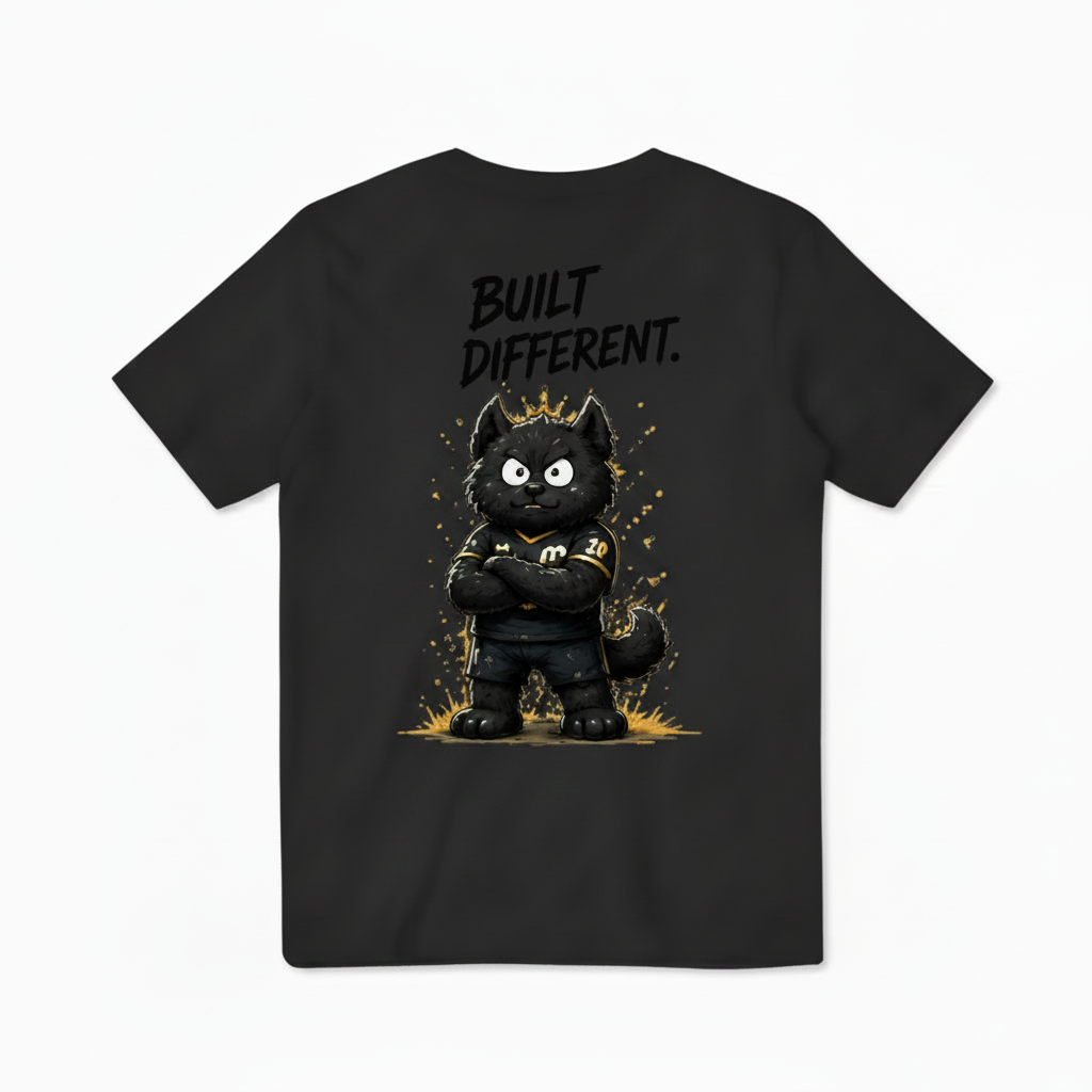 Built Different King Cat Soccer Graphic Tee