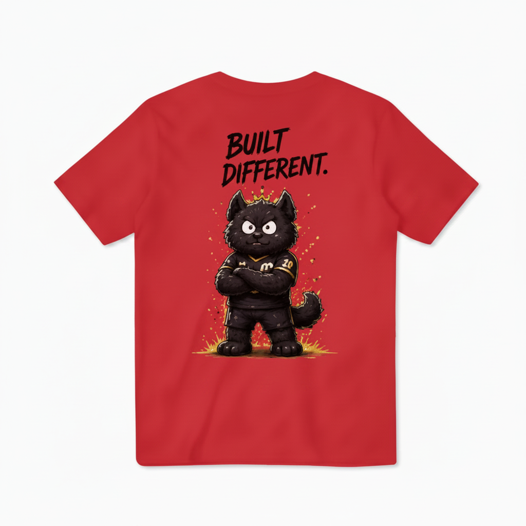 Built Different King Cat Soccer Graphic Tee