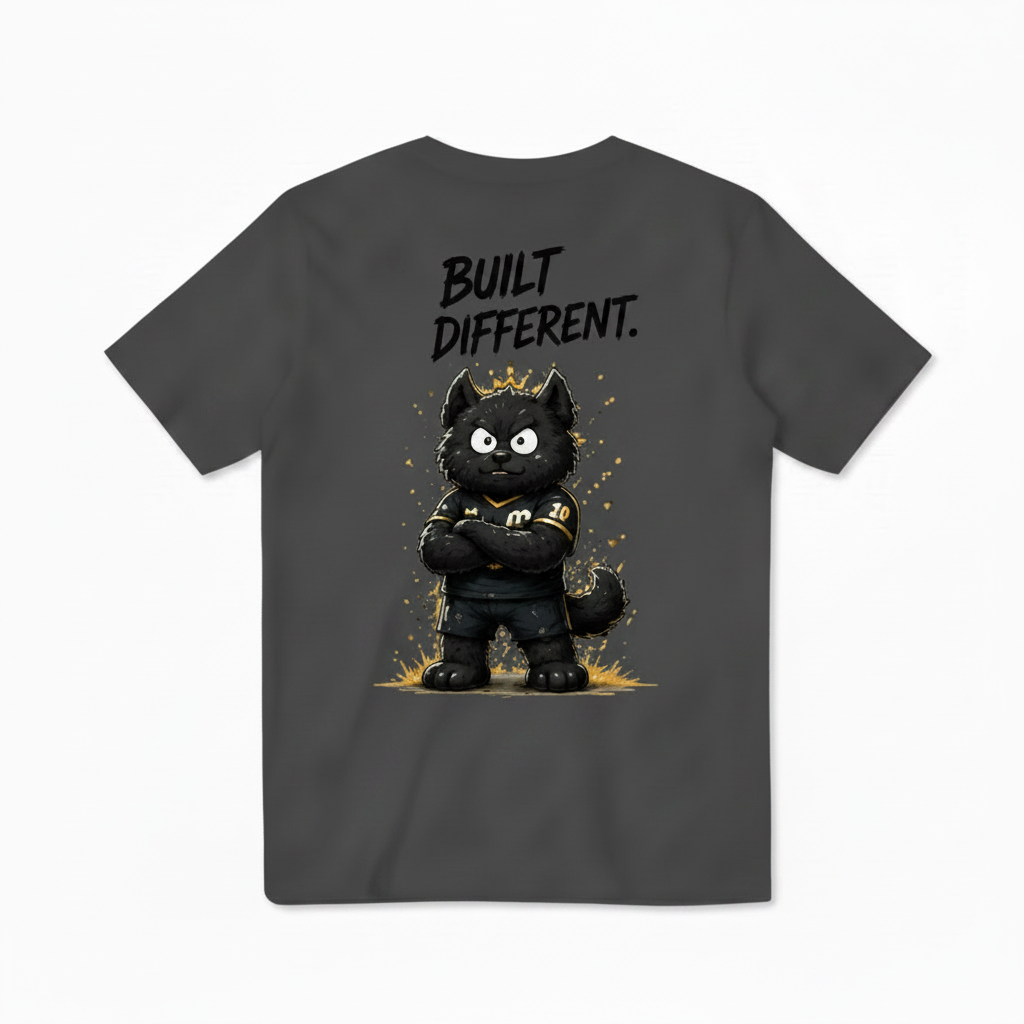 Built Different King Cat Soccer Graphic Tee