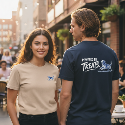 Powered by Treats Funny Dog Graphic Tee