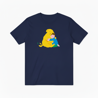 Heartwarming Dog and Kid Hug T-Shirt for Pet Lovers T6001