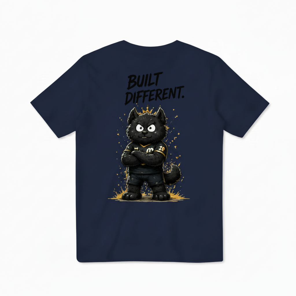 Built Different King Cat Soccer Graphic Tee