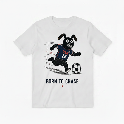 Born to Chase Funny Soccer USA Graphic Tee