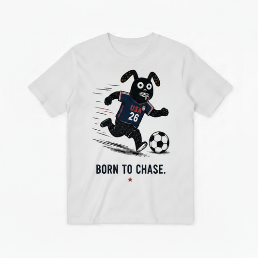 Born to Chase Funny Soccer USA Graphic Tee