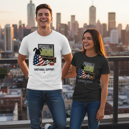 Emotional Support Funny Soccer Fan Graphic Tee