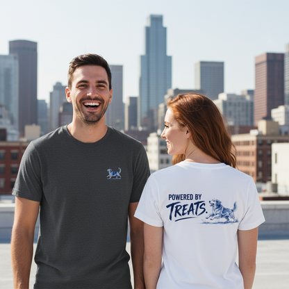 Powered by Treats Funny Dog Graphic Tee