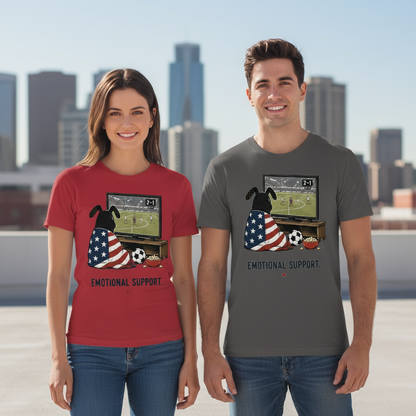 Emotional Support Funny Soccer Fan Graphic Tee