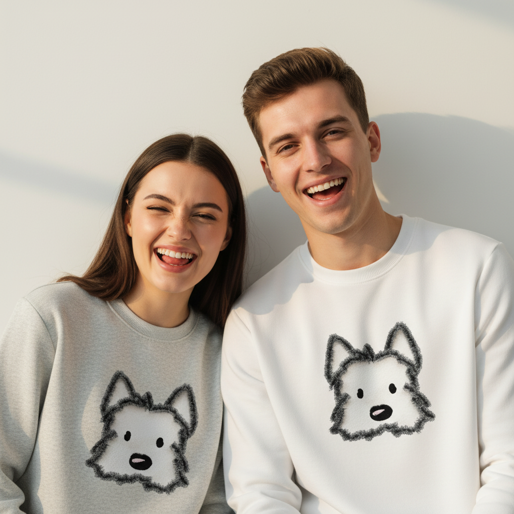 Adorable Puppy Face Dog Lover Crewneck C1013