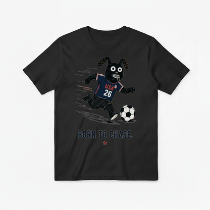 Born to Chase Funny Soccer USA Graphic Tee