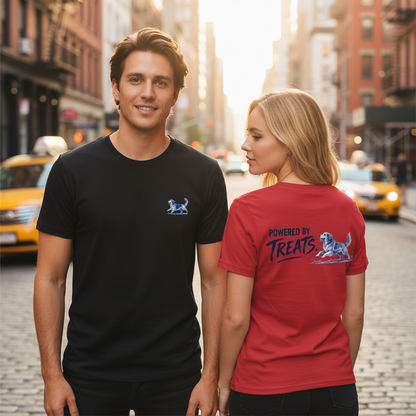 Powered by Treats Funny Dog Graphic Tee