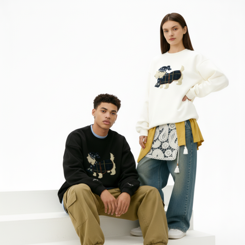 West Highland Terrier Holiday Pixel Dog Crewneck C1059