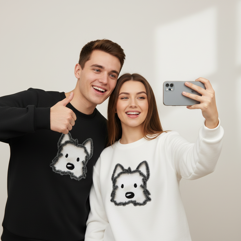 Adorable Puppy Face Dog Lover Crewneck C1013