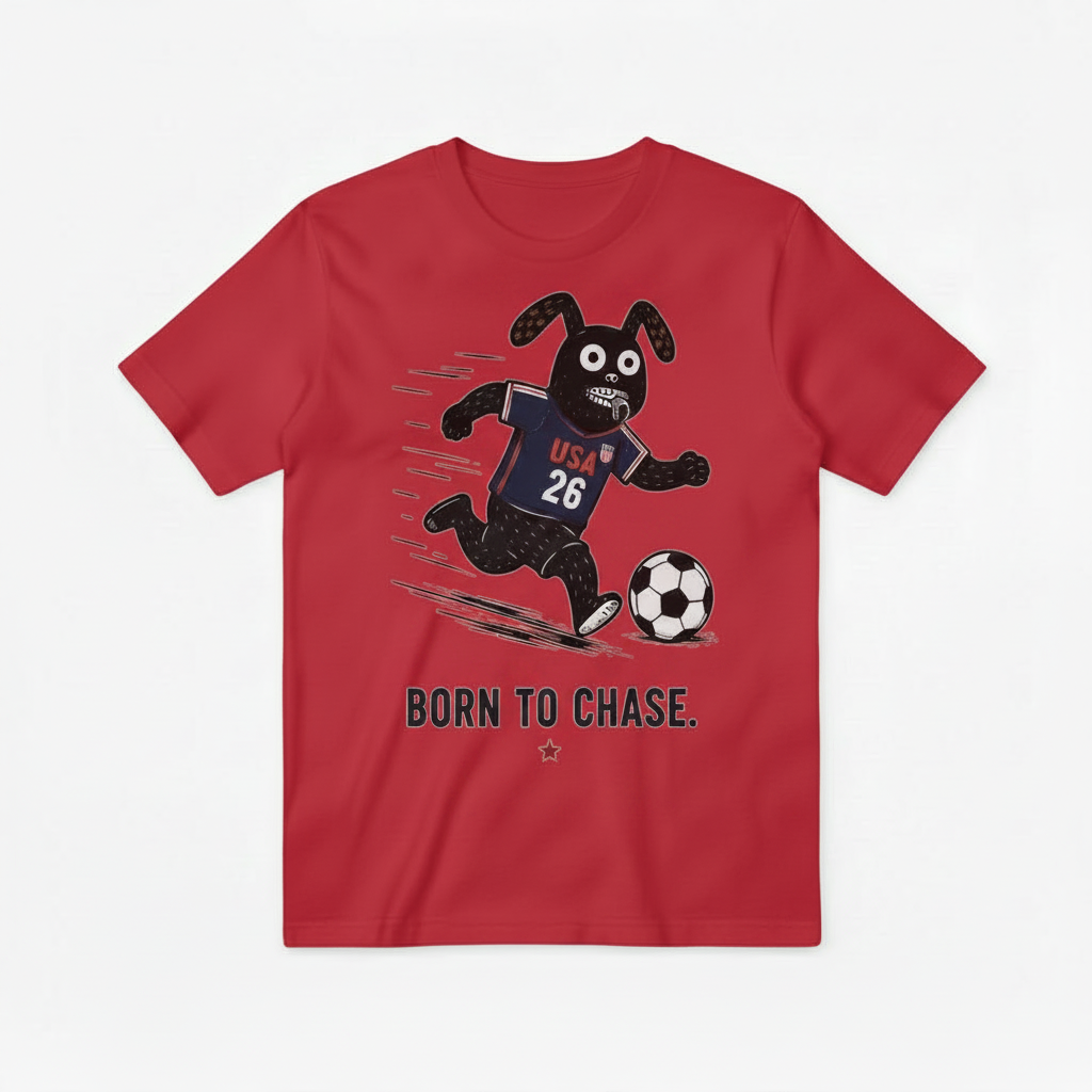 Born to Chase Funny Soccer USA Graphic Tee