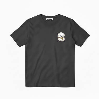The Work Never Stops Fluffy Dog Soccer Graphic Tee
