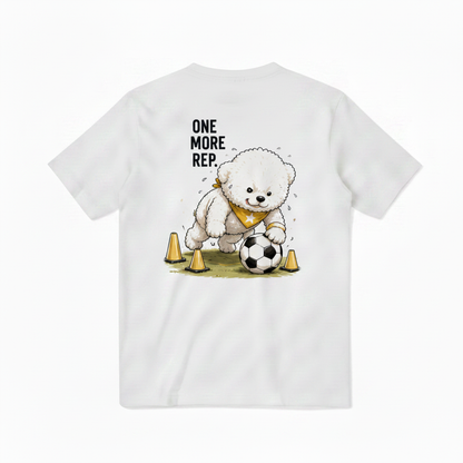 One More Rep Fluffy Dog Soccer Graphic Tee