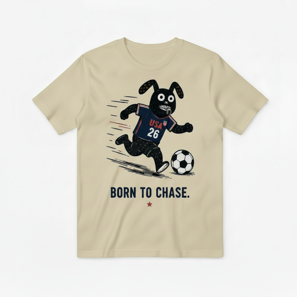 Born to Chase Funny Soccer USA Graphic Tee