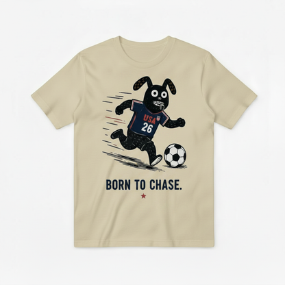 Born to Chase Funny Soccer USA Graphic Tee