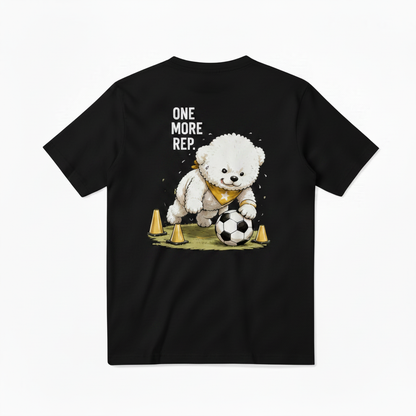 One More Rep Fluffy Dog Soccer Graphic Tee