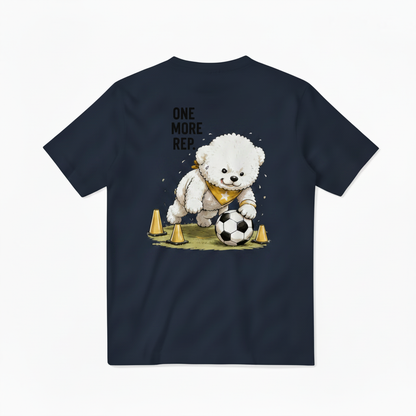 One More Rep Fluffy Dog Soccer Graphic Tee