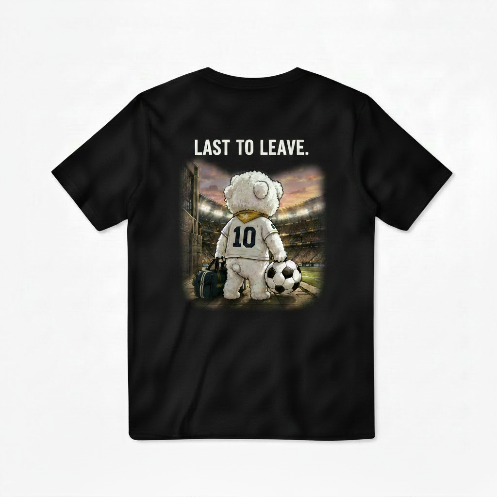 Last to Leave Fluffy Dog Soccer Graphic Tee
