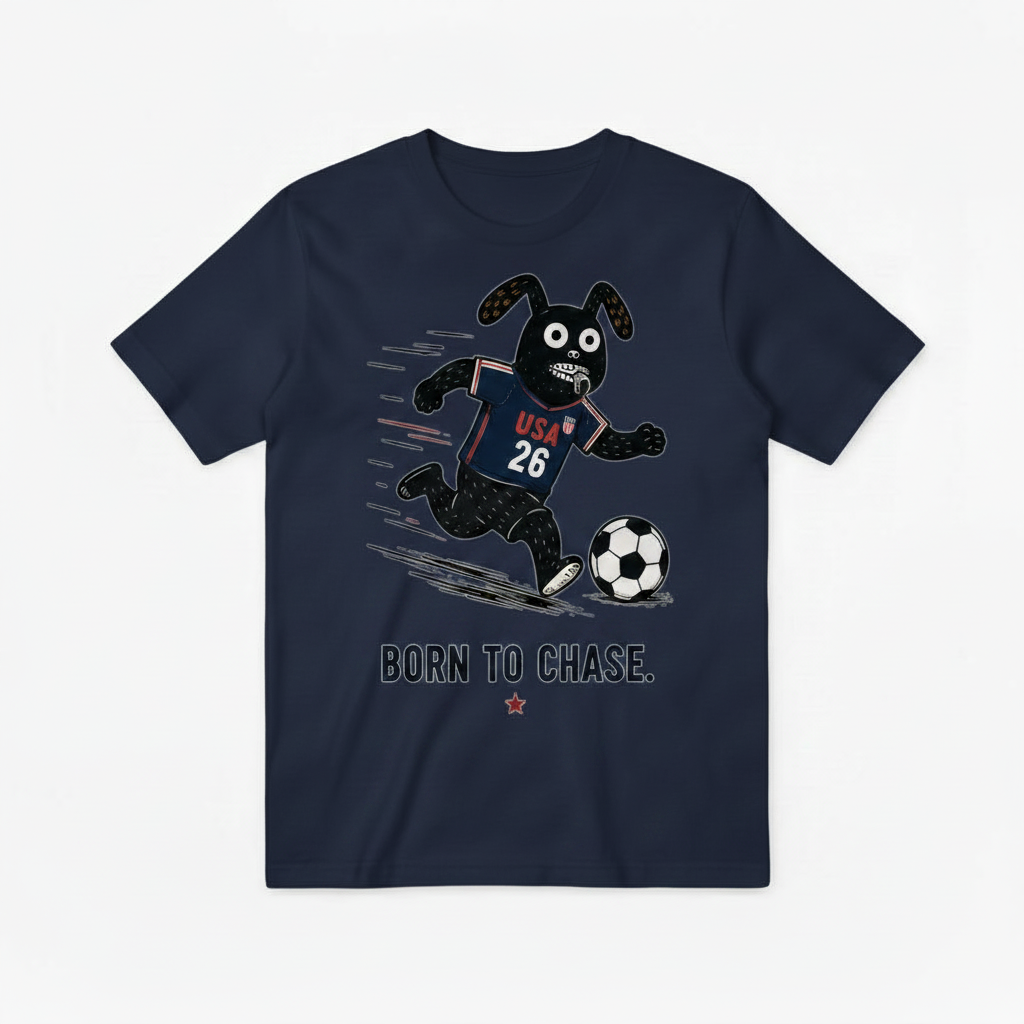 Born to Chase Funny Soccer USA Graphic Tee