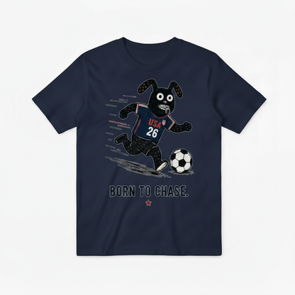 Born to Chase Funny Soccer USA Graphic Tee